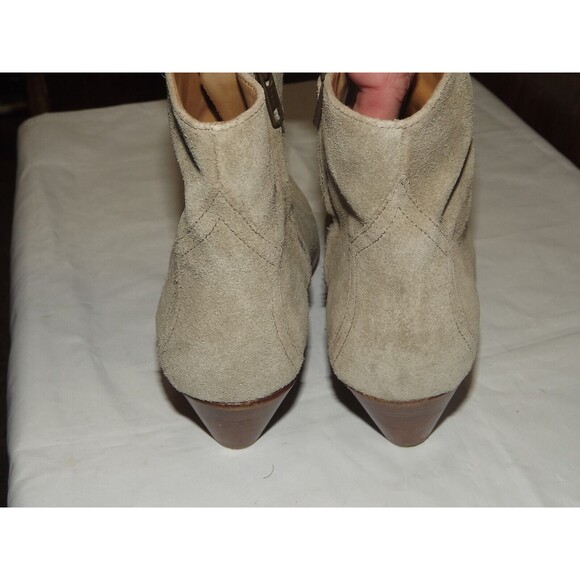 Isabel Marant Suede Dicker Dacken Booties Ankle Boot Tan Size 37/6.5 Western - Picture 9 of 13